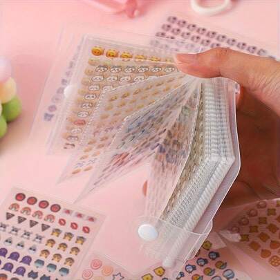 2400pcs Mini Sticker Set With Storage Album | Portable Transparent Plastic Material, Variety Of Exquisite Patterns, Ideal For DIY Planner And Scrapbooking - Perfect Companion For Notebooks And Photo Albums