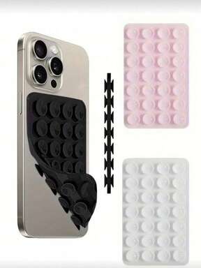 1pc Silicone Phone Anti-Suction Cup, 28pcs Silicone Suction Cups (Self-Adhesive Suction Pads), Phone Anti-Sticker, Phone Power Bank Suction Pad (Compatible With IPhone, Android Phones), Birthday Gift, Phone Holder For Family/Friends, Phone Stand, Phone Accessories