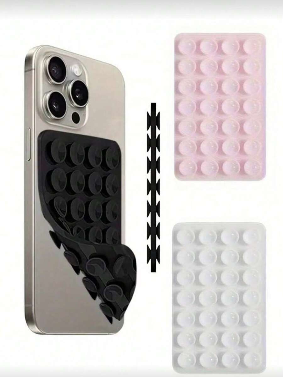 1个硅胶手机防滑吸盘，28个硅胶吸盘垫，手机防滑垫，移动电源吸盘，兼容、安卓手机，生日礼物，送给家人朋友的手机支架，手机支架，手机配件