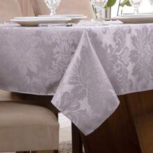 Jacquard Tablecloth For 4, 6, Or 8 People. - Light Grey - View 3