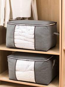 1Pc Large Capacity Storage Bag,Non-Woven Quilt Storage Bag, Quilt Travel Moving Storage Packing Bag, Clothes Luggage Storage Bag, For Seasonal Storage And Organization Decorations Autumn Decor Festival Decor Room Decor Home Decor Fall Decor Bedroom Decor Christmas For Holiday Gift Giving - 彩色 - 查看 6