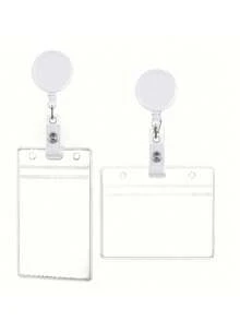 20/10/12件/套 可伸缩证件夹，竖式身份证夹，带夹子，带名片夹 - 易拉扣+卡套 - 查看 2