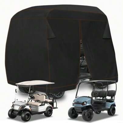 Golf Cart Cover 4 Passenger Outdoors 420D Waterproof Golf Cart Covers extended roof with Zipper Universal Compatible with EZ-GO Club Car  Golf Cart heavy duty