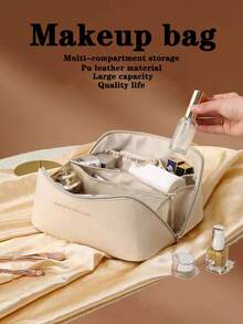 1pc Fashion Large Capacity Women's Makeup Bag, Portable Travel Handheld Cosmetic Organizer Bag - C(L Size Basic Model) - View 21