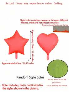 6个夜光气球，星形和心形图案，派对装饰。发光效果。适用于生日派对、万圣节、婚礼等各种场合。无需电源。发光派对用品，发光气球。 - 彩色 - 查看 8