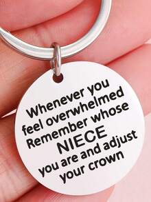Remember Who You Are Niece Keychain Stainless Steel Dog Tag Keychain Ring Graduation Birthday Christmas Gift For Niece Teen Boy Car Accessories Bag Charm Backpack For School Cute Goth Y2k - Bạc - Xem 1