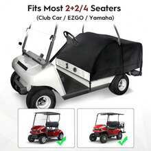 Golf Cart Seat Cover for EZGO Club Car  Cart 2/4 Passengers with 4-Sided Transparent Windows 7 Layers 300D Waterproof Universal Fit Golf Accessories - como en la foto - Ver 3