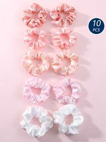 10pcs/Set Colorful Fabric Scrunchies, Stretchy Hair Ties, Versatile Hair Accessories, Suitable For All Seasons Scrunchy Hair Ties Ponytail Holders,Summer,Holiday,Travel - Multicolor - View 19