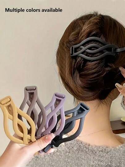 4/1 pieza Clip de pelo con diseño de rana simple y elegante, accesorio de pelo de gran tamaño con estilo retorcido, clip de pelo antideslizante, ligero y adecuado para Navidad y uso diario, agarre firme, plástico suave y duradero, clip de playa de verano