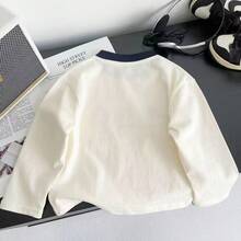 男童长袖T恤，2026春季新款休闲刺绣百搭可爱舒适上衣 - 米色 - 查看 10