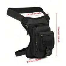 Motorcycle Thigh Bag|   Tactical Style, Can Hold Phone And Essentials, Lightweight, Zipper Closure, Adjustable Shoulder Strap, Running Belt - 黑色的 - 查看 1