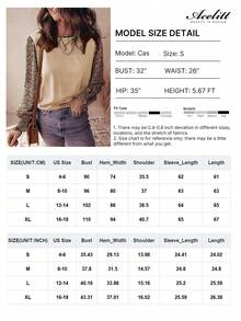 Acelitt Áo len nữ cổ tròn tay phồng bất đối xứng in họa tiết quả mơ, thích hợp cho mùa thu. - Màu be - Xem 3