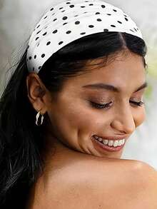 新款复古波点发带，时尚波点发饰，弹性瑜伽运动头巾时尚发带 - 彩色 - 查看 3