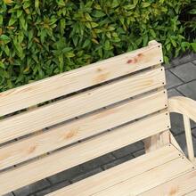 2-Seater Garden Bench, Wooden Bench, Park Bench With Country-Style Armrests, Load Capacity Up To 240 Kg, Fir Wood, Natural - Wood Color - View 2
