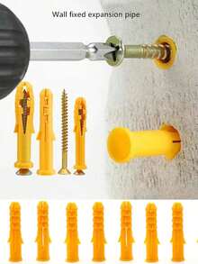 套装包含：M6 * 40mm/1.575 英寸黄色塑料膨胀螺栓、家用安装螺栓、膨胀螺栓组件、干墙锚固塑料膨胀管、螺柱安装黄色 Croaker 膨胀橡胶塞、尼龙橡胶颗粒膨胀塞，家居必备（不含螺丝） - A - 查看 1