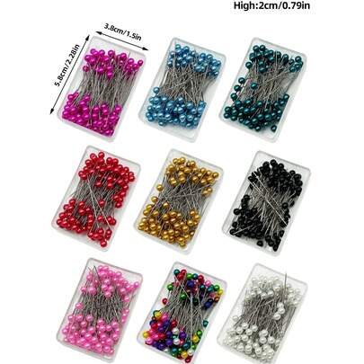 100 pièces d'épingles à coudre avec têtes de faux perles, convenant pour l'artisanat, la couture, les accessoires de bijouterie et la décoration