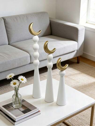 1/2/3pcs Ramadan Decoration Set, Middle Eastern Style Architecture Decor, Star & Moon Living Room/Desktop Festival Decoration, Eid Al-Adha/Eid Al-Fitr Supplies, Muharram/Ramadan, Gift Box, Ceremony Etiquette, Rosary Beads, Portable Prayer Mat, Wedding Gift, Candle Decor, Cosmetic Storage Box Decor