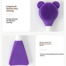 硅胶双头双面洁面化妆刷，易于清洁，质地细腻柔软，亲肤化妆工具 - 多色 - 查看 6