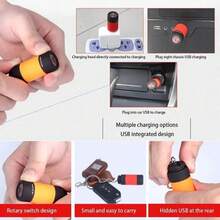 Pocket Keychain Waterproof Flashlight Outdoor Hiking Camping USB Rechargeable Multifunctional LED Flashlight Strong Light IEMX - 3pcs Yellow - View 6