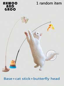 6pcs/Set Funny Cat Teaser Toys - Interactive Cartoon Design, Non-Electric, Attract Cats To Play, Promote Exercise And Intelligence. - Grey - View 14