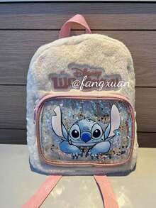 Ba lô mini nhồi bông Lilo & Stitch, túi đeo vai lông thú hoạt hình dễ thương với túi trước bóng bẩy, túi du lịch ngoài trời thường ngày hình nhân vật đáng yêu, quà tặng sinh nhật Giáng sinh cho người hâm mộ. - Nhiều màu - Xem 2