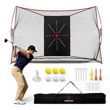 Golf Net 10x7ft Heavy Duty Practice Hitting Net for Indoor and Outdoor Backyard Driving Includes Target Carry Bag Balls Ideal Golf Gifts for Men Dad Him - Negro - Ver 9