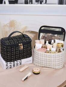 1pc Makeup Bag, Travel Organizer Bag, Cosmetic Bag, Toiletry Bag, Large Capacity Makeup Bag, Women Makeup Bag, Cosmetic Storage Bag, Travel Essentials, Multifunctional Bag, Handbag, Men Toiletry Bag - Cosmetic Bag - View 3