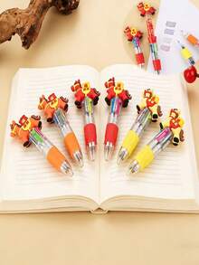 2026 Year Of The Horse New Red Neutral Pen, Cute Mini Horse Ballpoint Pen, Ins Style Multi-Color Stationery Suitable For Office, Party, New Year Gift, 4 Colors - Multicolor - View 2