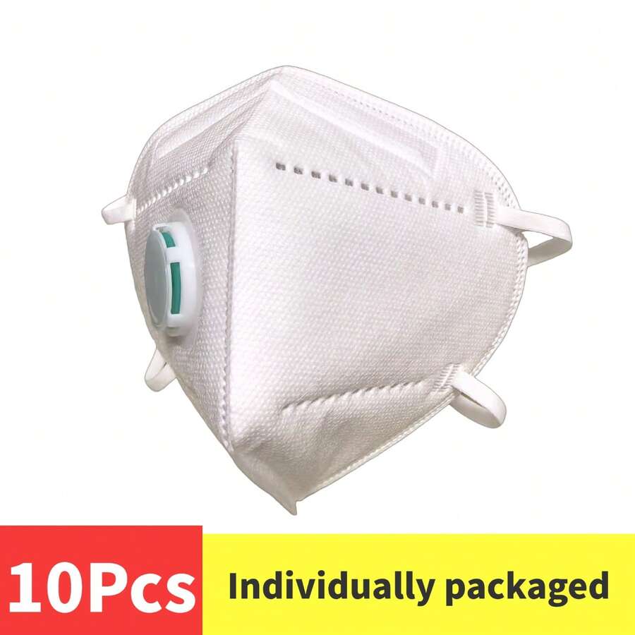 10 buah Masker Wajah Sekali Pakai Unisex, Desain Tebal 7 Lapisan, Longgar & Nyaman, Bernapas, Klip Hidung yang Dapat Diatur, Penting untuk Perjalanan & Penggunaan di Rumah