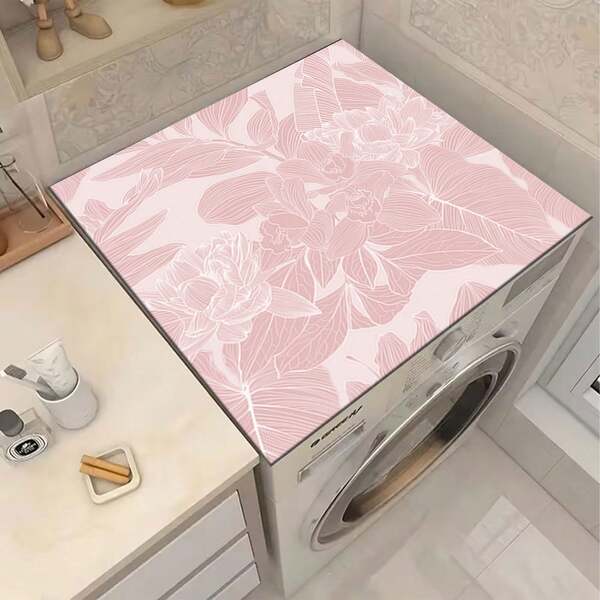1pc DO Peggy Floral Pattern, Warm Family Atmosphere, Diatomite, Non-Slip, Suitable For Washing Machine Cover Pad, Dryer Cover Pad, Coffee Machine Pad, Kitchen Countertop Pad. Multi-Purpose Household Mat