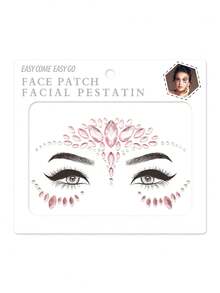1sheet Water-Drop Gemstone Shaped Eye Tattoo Sticker - Baby Pink - View 2