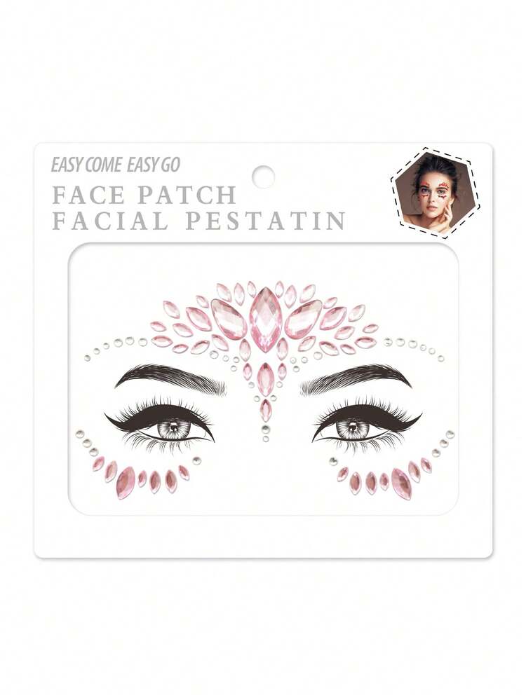1pc Face Rhinestone Sticker, Suitable For Multiple Occasions