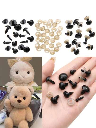 (Autoinspección revela pequeños defectos) Juego de ojos y nariz de de colores para tejer, ojos de plástico multicolor para ganchillo, adecuado para muñecas, osos, animales y manualidades de muñecas - Una herramienta DIY fácil de usar, adecuada para varios proyectos de manualidades, accesorios DIY