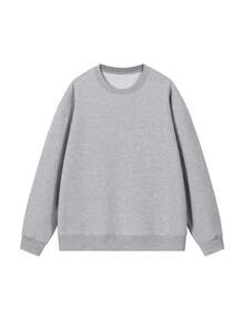 Customized Round-Neck Hoodie In Gray Pullover Style, Personalized Design. Couple's Embrace Photo. You Can Freely Add Photos, Text And Music. It Can Be Given As A Gift To Your Lover. Valentine's Day Gift - Grey - View 6