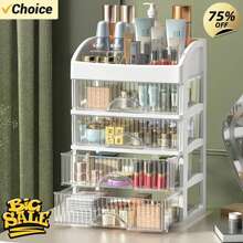 Nueva caja de almacenamiento de maquillaje de 5 niveles, caja de almacenamiento de objetos, estilo cajonero, para tocador, escritorio de oficina, gabinete de almacenamiento de cosméticos deúltiples niveles. AD4B - Blanco - Ver 3