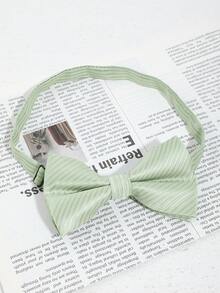 1 Set/1pc Men's Fashion Solid Striped Mint Green Necktie, Bow Tie, Pocket Square 3-Piece Set, Ideal For Weddings, Ceremonies, Formal Occasions, Parties, Gifting,Festival,Graduation Gift - A - View 10
