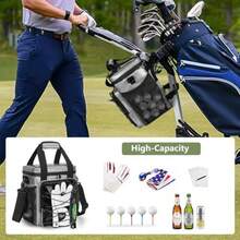 Insulated Golf Cart Cooler 12-Can Leakproof Soft Cooler Bag Suitable for Golf Push Cart - plata - Ver 7