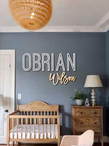 1件定制木质姓名牌，定制木质婴儿房姓名牌，宽度10-120厘米（4-48英寸），字体颜色可选，3D效果，简约时尚可爱波西米亚风格，房间装饰，定制木质字母，定制木质标牌，婚礼字母装饰，定制字母墙面装饰，定制派对装饰，适用于家居装饰、墙面装饰、卧室、客厅、派对、婚礼装饰 - 彩色 - 查看 6