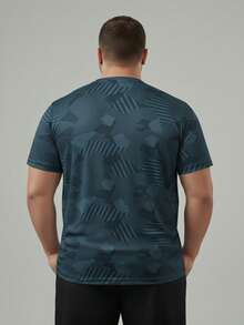 Áo thun ngắn tay nam cỡ lớn, dáng rộng, thoáng khí, nhanh khô, thích hợp cho mùa hè, trang phục thể thao thường ngày. - cái hồ màu xanh - Xem 2