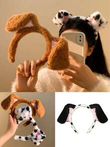 New Fashionable Personalized Versatile Banquet Stage Performance Party Gathering Animal Headband Small Animal Headpiece Dalmatian Dog Headband Stage Performance Game Props Plush Headband - Multicolor - View 2