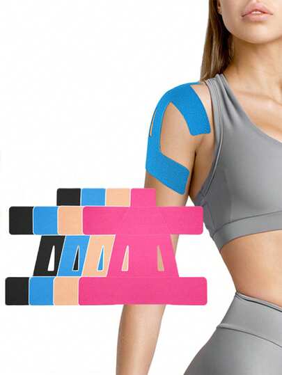 Kinesiology Tape For Shoulder, Waterproof & Breathable Precut Elastic Athletic Tape Strips For Shoulder Support & Stability, Sports & Fitness