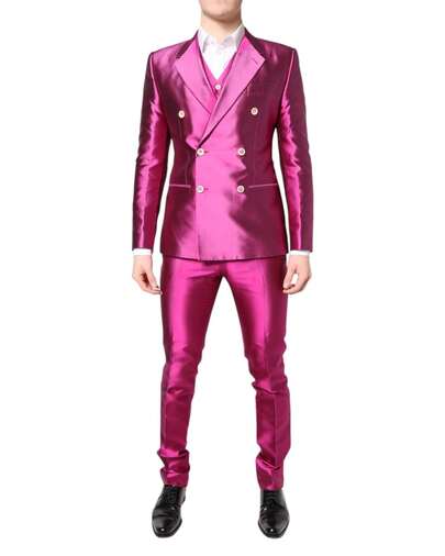 Dolce & Gabbana DoubleBreasted Suit Pink HighShine Men