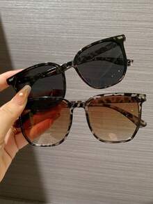 2 Stücke Leopard Muster Boho-Stil Sonnenbrillen, Unisex, Retro quadratischer Kunststoffrahmen, klassisches Modedesign | Geeignet für Outdoor-Sport, Radfahren, Reisen, Strand, Autofahren und Angeln | Sommerlicher UV-Schutz - 2er-Kombipaket C - Übersicht 6