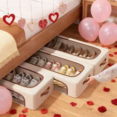 صندوق تخزين قابل للطي تحت السرير سعة كبيرة، صندوق تخزين أحذية متعدد الوظائف على شكل درج، حقيبة تخزين ملابس، صندوق تخزين ملابس في الخزانة سعة كبيرة، صندوق تخزين البطانيات والجينز، مقاوم للغبار والرطوبة