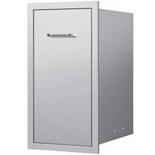 Cajón de Basura para Cocina Exterior, Barbacoa e Islas de Cocina, 344 x 498 x 655 mm, Almacenamiento Interior, de Acero Inoxidable, para Bombonas de Gas Propano, Carga Máxima 25 kg, Plata - Plateado - Ver 9