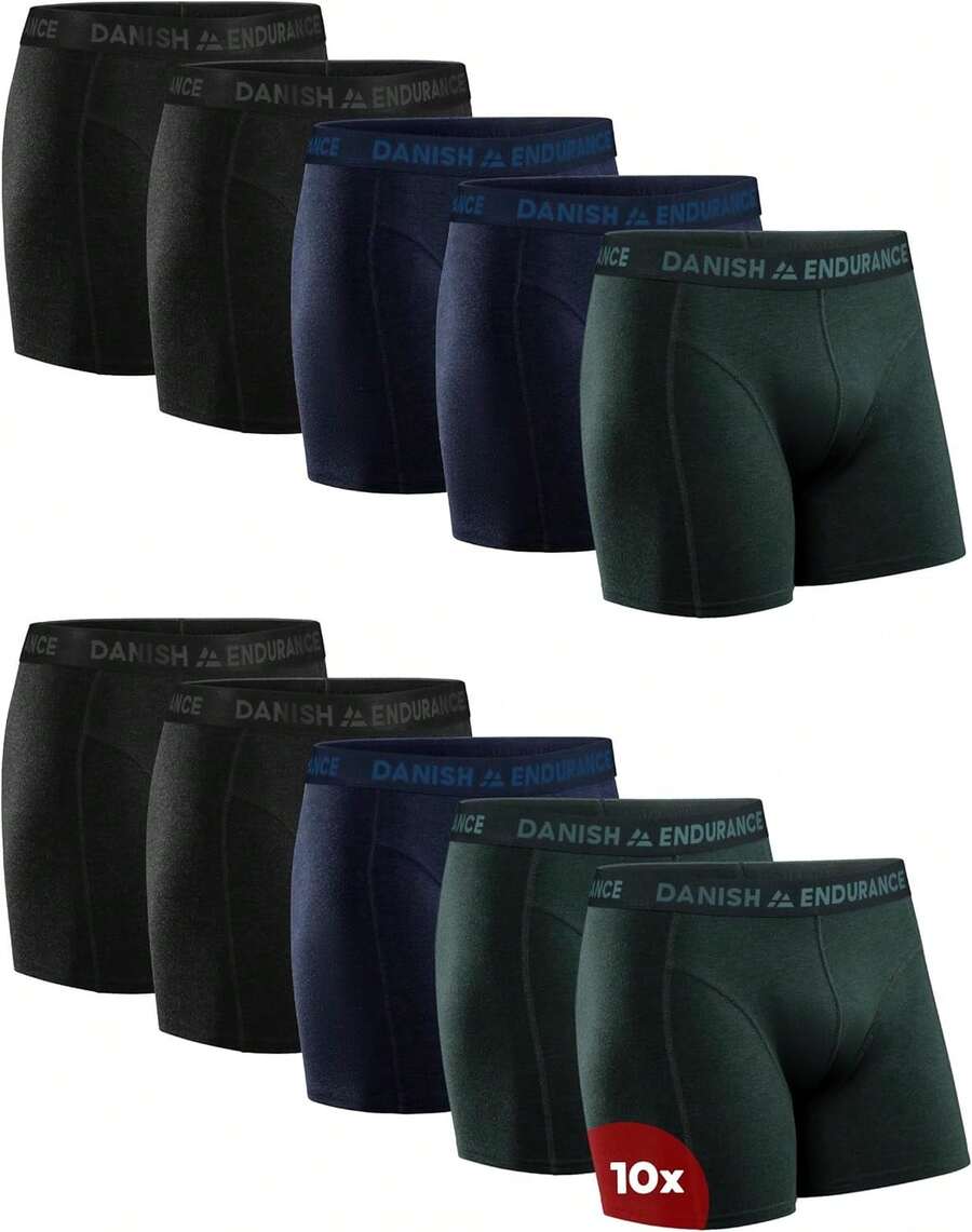 Ropa interior activa de talla grande para hombres - Multicolor (4xNegro, 3xAzul Melange, 3xVerde) - Ver 1