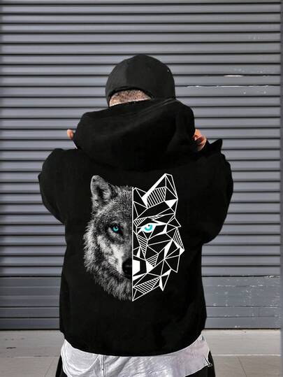 男童休闲印花套头卫衣，保暖内衬，长袖，秋冬季学生青少年服装