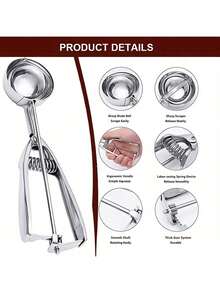 1PC Premium Stainless Steel Ice Cream Scoop Template Meal Prep Digging Serving Kitchen Tool Valentines Gift Toy Gift - Multicolor - View 5