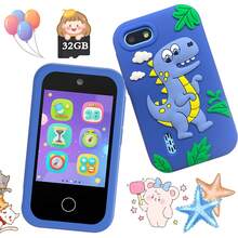 Điện thoại thông minh đồ chơi trẻ em màn hình cảm ứng HD 2.8 inch, camera kép, thẻ nhớ 32GB, pin 600mAh bền lâu, hỗ trợ 12 ngôn ngữ, kèm ốp lưng silicon hình hoạt hình, món quà tuyệt vời nhất cho trẻ nhỏ. - Nhiều màu - Xem 1