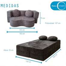 Sofá Cama Matrimonial DreamSoft con Cojines Decorativos En Color Gris - Gris Claro - Ver 6